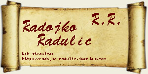 Radojko Radulić vizit kartica